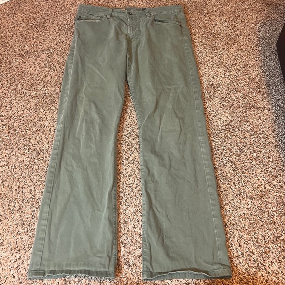 AG Adriano Goldschmied The‎ Protégé Straight Leg Green Pants Size 33x34 - Picture 1 of 7